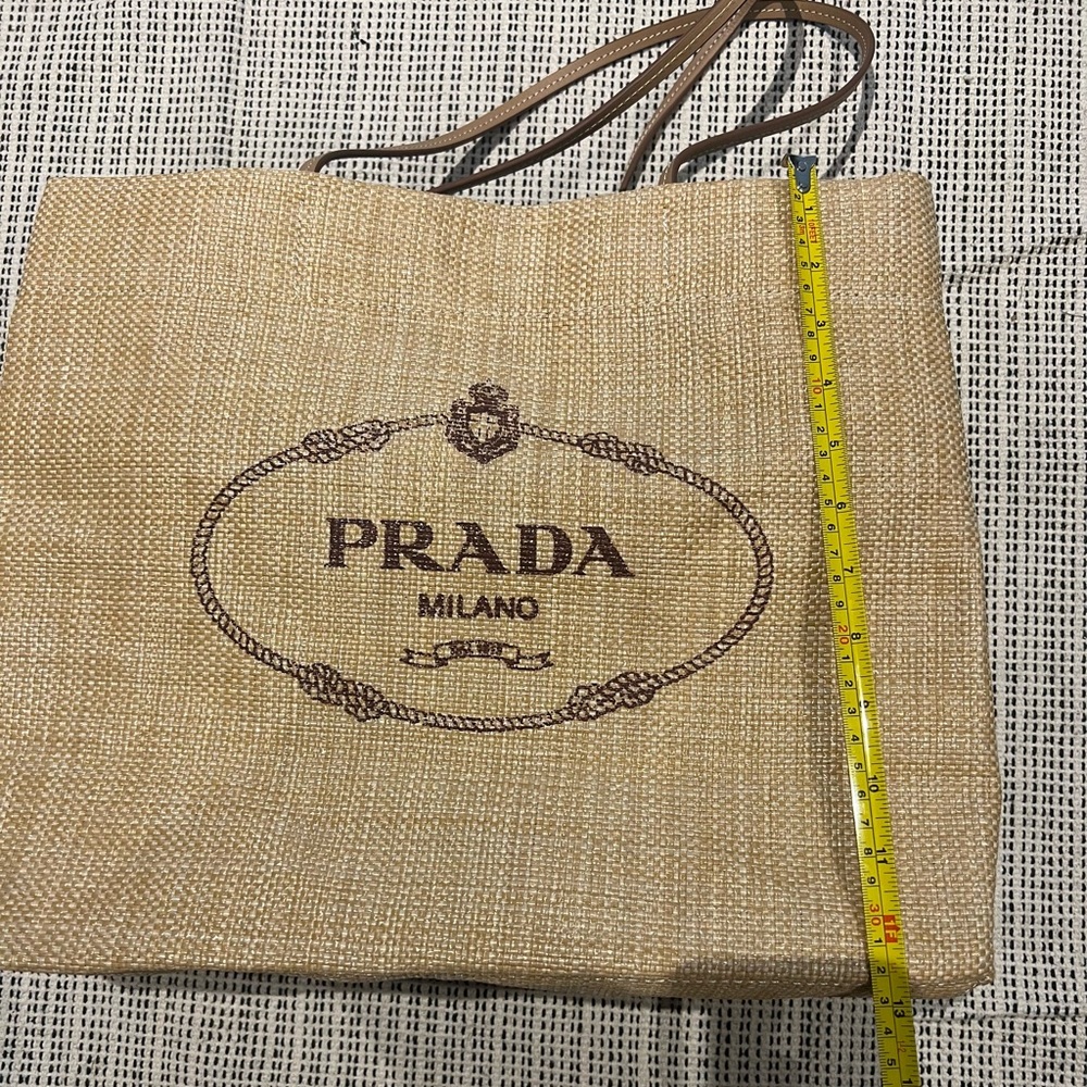 Prada raffia tote medium size